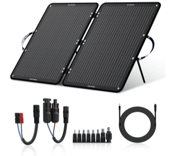 ECO-WORTHY Panneau solaire portable 100W monocristallin pliable pour utilisation off-grid